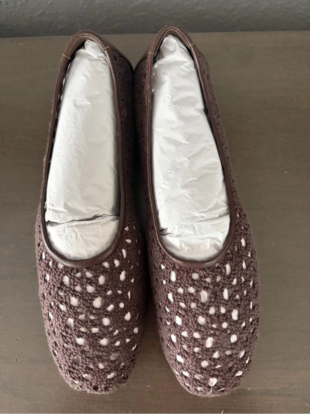 Madewell Brown Crochet Ballet Flats